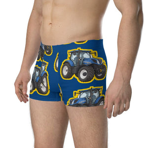 Furrow & Fields Boxer Briefs New Holland T7.225 Big Print Boxer Briefs – Blue Quality Farmers Merch