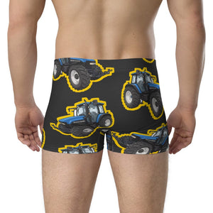 Furrow & Fields Boxer Briefs New Holland TM 135 Big Print Boxer Briefs – Charcoal Quality Farmers Merch