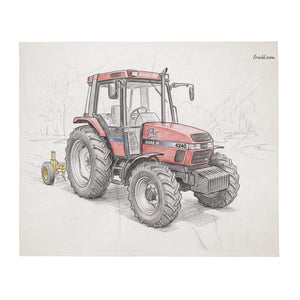 Furrow & Fields Case IH 4240 XL Pro Pencil Sketch | Throw Blanket Quality Farmers Merch