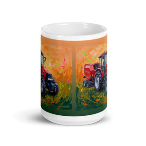Furrow & Fields Case IH Maxxum MXM130 Splash Art | White Glossy Mug Quality Farmers Merch
