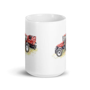 Furrow & Fields Case IH Maxxum MXM130 Watercolor | White Glossy Mug Quality Farmers Merch