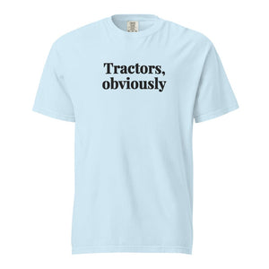 Furrow & Fields Chambray / S Tractors, Obviously | Unisex Premium T-shirt Quality Farmers Merch
