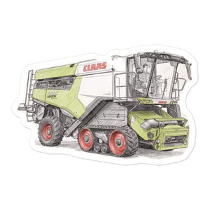 Furrow & Fields CLAAS Lexion 8600 TerraTrac Pencil Sketch | Bubble-free stickers Quality Farmers Merch