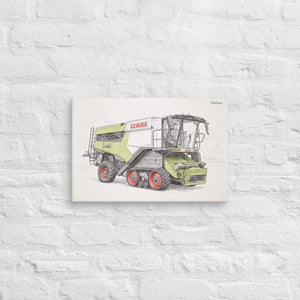 Furrow & Fields CLAAS Lexion 8600 TerraTrac Pencil Sketch | Canvas Quality Farmers Merch