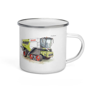 Furrow & Fields CLAAS Lexion 8600 TerraTrac Watercolor | Enamel Mug Quality Farmers Merch