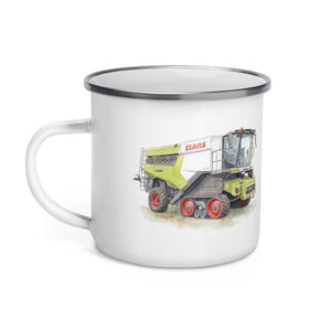 Furrow & Fields CLAAS Lexion 8600 TerraTrac Watercolor | Enamel Mug Quality Farmers Merch