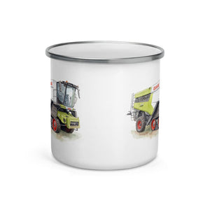 Furrow & Fields CLAAS Lexion 8600 TerraTrac Watercolor | Enamel Mug Quality Farmers Merch