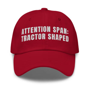 Furrow & Fields Cranberry Attention Span: Tractor Shaped | Classic Dad Hat Quality Farmers Merch