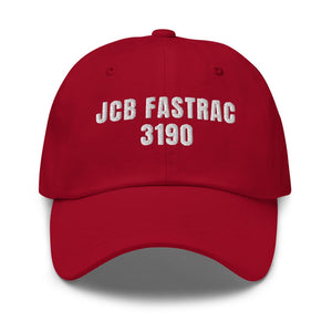 Furrow & Fields Cranberry JCB Fastrac 3190 | Classic Dad Hat Quality Farmers Merch