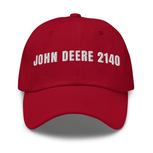 Furrow & Fields Cranberry John Deere 2140 | Classic Dad Hat Quality Farmers Merch