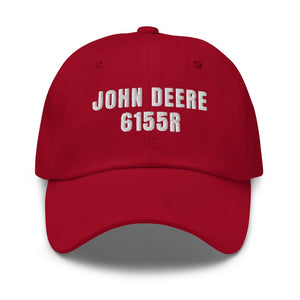 Furrow & Fields Cranberry John Deere 6155R | Classic Dad Hat Quality Farmers Merch