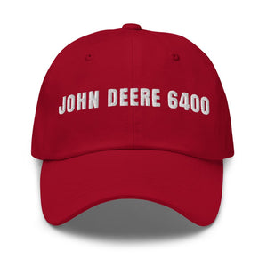 Furrow & Fields Cranberry John Deere 6400 | Classic Dad Hat Quality Farmers Merch