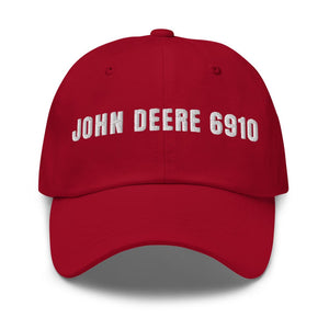 Furrow & Fields Cranberry John Deere 6910 | Classic Dad Hat Quality Farmers Merch