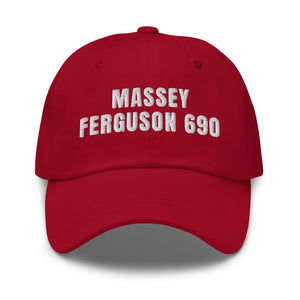 Furrow & Fields Cranberry Massey Ferguson 690 | Classic Dad Hat Quality Farmers Merch