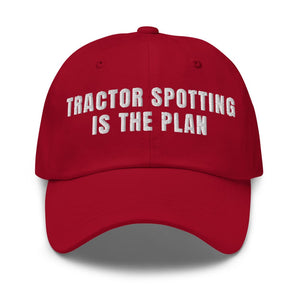 Furrow & Fields Cranberry Tractor Spotting Is the Plan | Classic Dad Hat Quality Farmers Merch