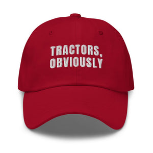 Furrow & Fields Cranberry Tractors, Obviously | Classic Dad Hat Quality Farmers Merch