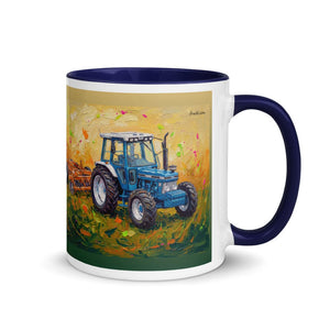 Furrow & Fields Dark Blue / 11 oz Ford 7810 Generation III Splash Art | Mug with Color Inside Quality Farmers Merch