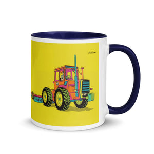 Furrow & Fields Dark Blue / 11 oz Massey Ferguson 1200 Pop Art | Mug with Color Inside Quality Farmers Merch