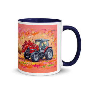 Furrow & Fields Dark Blue / 11 oz Massey Ferguson 3070 Autotronic Splash Art | Mug with Color Inside Quality Farmers Merch