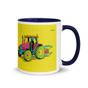 Furrow & Fields Dark Blue / 11 oz Massey Ferguson 6255 Pop Art | Mug with Color Inside Quality Farmers Merch