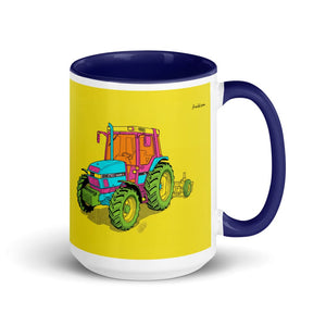 Furrow & Fields Dark Blue Case IH 4240 XL Pro Pop Art | 15 oz Mug with Color Inside Quality Farmers Merch