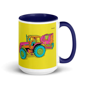 Furrow & Fields Dark Blue Case IH Maxxum MXM130 Pop Art | 15 oz Mug with Color Inside Quality Farmers Merch