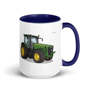 Furrow & Fields Dark Blue John Deere 8345R | 15 oz Mug with Color Inside Quality Farmers Merch