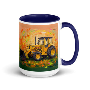 Furrow & Fields Dark Blue Massey Ferguson 50E Splash Art | 15 oz Mug with Color Inside Quality Farmers Merch