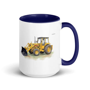 Furrow & Fields Dark Blue Massey Ferguson 50E Watercolor | 15 oz Mug with Color Inside Quality Farmers Merch