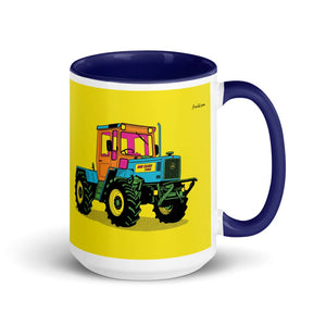 Furrow & Fields Dark Blue Mercedes-Benz MB-trac 1100 Pop Art | 15 oz Mug with Color Inside Quality Farmers Merch