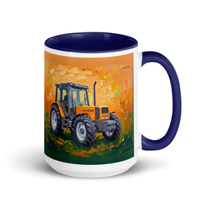Furrow & Fields Dark Blue Renault 106-54 TL Splash Art | 15 oz Mug with Color Inside Quality Farmers Merch