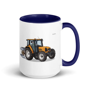 Furrow & Fields Dark Blue Renault Ceres 340X Illustration | 15 oz Mug with Color Inside Quality Farmers Merch