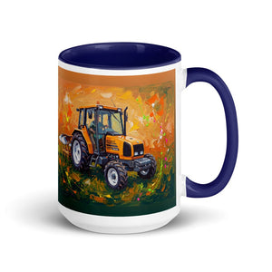Furrow & Fields Dark Blue Renault Ceres 340X Splash Art | 15 oz Mug with Color Inside Quality Farmers Merch