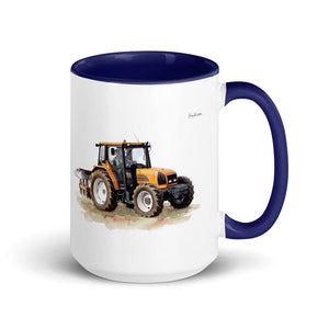 Furrow & Fields Dark Blue Renault Ceres 340X Watercolor | 15 oz Mug with Color Inside Quality Farmers Merch