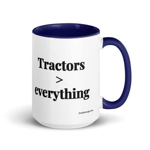 Furrow & Fields Dark Blue Tractors > Everything | 15 oz Mug with Color Inside Quality Farmers Merch