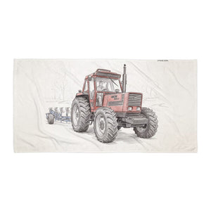 Furrow & Fields Fiat 1880 Pencil Sketch | Beach Towel Quality Farmers Merch