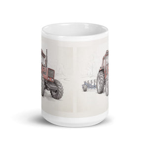 Furrow & Fields Fiat 1880 Pencil Sketch | White Glossy Mug Quality Farmers Merch