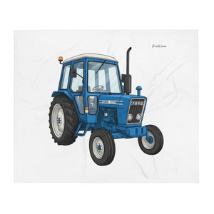 Furrow & Fields Ford 4600 Cartoon (Front) | Throw Blanket Quality Farmers Merch