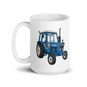 Furrow & Fields Ford 4600 Cartoon (Front) | White Glossy Mug Quality Farmers Merch