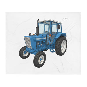 Furrow & Fields Ford 4600 Cartoon (Side) | Throw Blanket Quality Farmers Merch