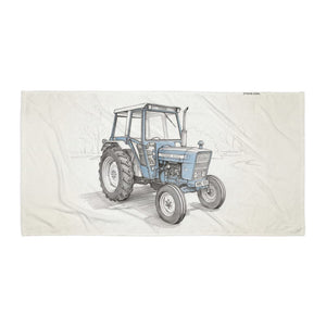 Furrow & Fields Ford 4600 Pencil Sketch | Beach Towel Quality Farmers Merch