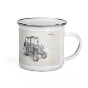 Furrow & Fields Ford 4600 Pencil Sketch | Enamel Mug Quality Farmers Merch