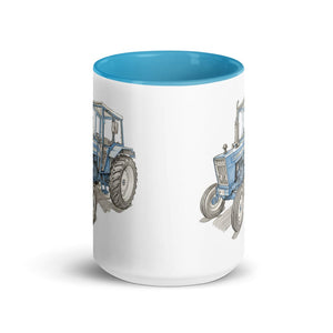 Furrow & Fields Ford 4600 Pencil Sketch (Side) | 15 oz Mug with Color Inside Quality Farmers Merch