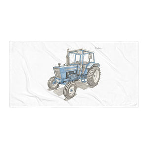 Furrow & Fields Ford 4600 Pencil Sketch (Side) | Beach Towel Quality Farmers Merch