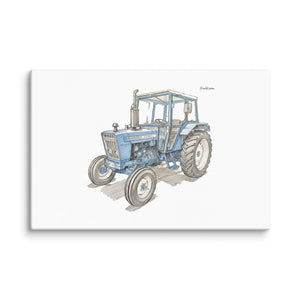 Furrow & Fields Ford 4600 Pencil Sketch (Side) | Canvas Quality Farmers Merch