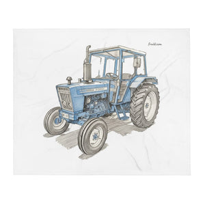 Furrow & Fields Ford 4600 Pencil Sketch (Side) | Throw Blanket Quality Farmers Merch