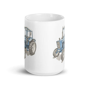 Furrow & Fields Ford 4600 Pencil Sketch (Side) | White Glossy Mug Quality Farmers Merch