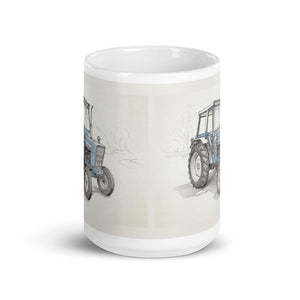 Furrow & Fields Ford 4600 Pencil Sketch | White Glossy Mug Quality Farmers Merch