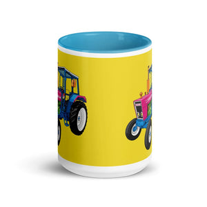 Furrow & Fields Ford 4600 Pop Art (Pink) | 15 oz Mug with Color Inside Quality Farmers Merch