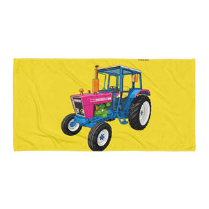 Furrow & Fields Ford 4600 Pop Art (Pink) | Beach Towel Quality Farmers Merch